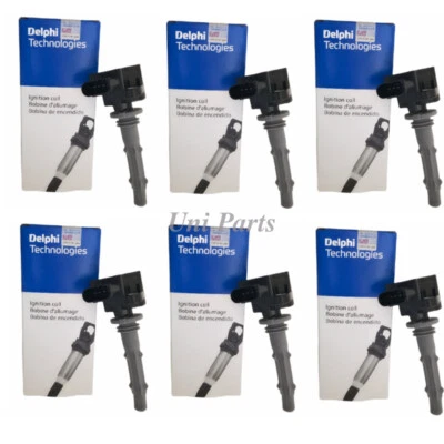 0001502780 For Mercedes Benz E300 C230 E280 V6 6 pcs OEM Delphi Ignition Coils - Image 1 of 4