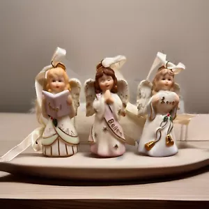 Mini Angel Ornaments Believe, Love, & Noel Christmas Holiday Lenox Set Of 3 - Picture 1 of 7
