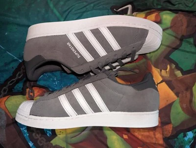 Adidas Originals Superstar Grey White Suede Shoes Men's Size 10 NIB IF3645 - Image 1 of 4