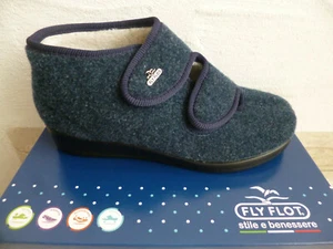 Fly Flot Women's Slipper Shoes Boots Blue Warm Lined - Picture 1 of 8