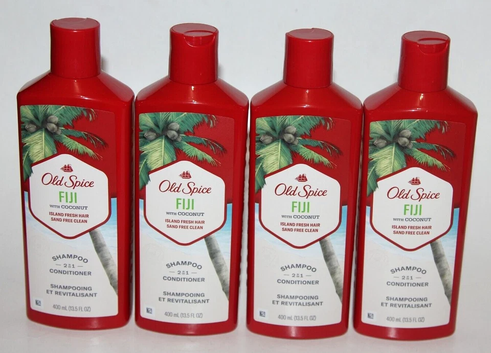 LOT (4) OLD SPICE FIJI COCONUT 2IN1 SHAMPOO CONDITIONER ISLAND FRESH HAIR 13.5OZ - Image 1 of 1