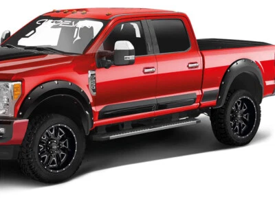 Se adapta a 17-22 F250 F350 Air Design Super Bolt guardabarros llamaradas negro satinado 4 piezas FO23A05 Foto 1 de 4