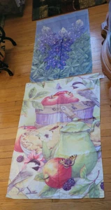 2 banderas grandes de jardín aves de verano flores impresas usadas 29 x 43" - Imagen 1 de 2