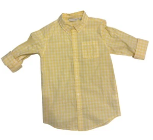 Janie And Jack Yellow & White Plaid Button Down Long Sleeve Shirt Boys Size 8 - Picture 1 of 5