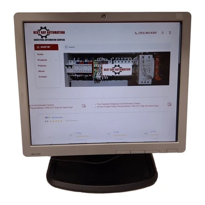 HP L1750 LCD Monitor, 17in TFT Display, 1280x1024 60Hz, VGA, DVI-D, 100-240VAC - Image 1 of 4