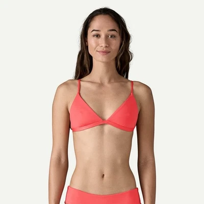 PATAGONIA Women's Cross Shore Triangle Bikini Top in Coral - Size Medium  - Image 1 of 4