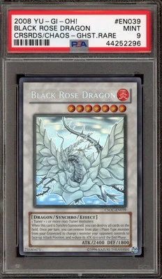Yu-Gi-Oh! Black Rose Dragon Unlimited Ghost Rare CSOC-EN039 PSA 9 Mint - Image 1 of 2