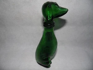 Vintage Empoli Italy Green Glass Dachshund Dog Decanter 9" inch - Picture 1 of 9