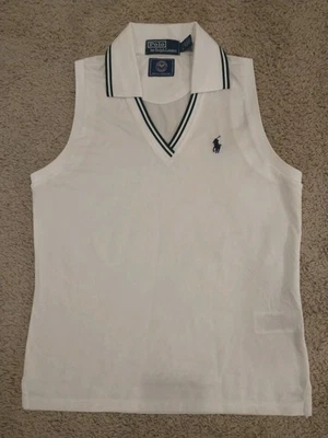 Camisa polo feminina de tênis Ralph Lauren Wimbledon - Pequena - Imagem 1 de 4