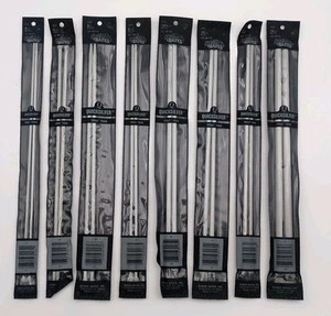 Susan Bates Quicksilver 14" Single Point Knitting Needle Lot Of 8 - Picture 1 of 5