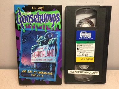 Ultimate Goosebumps VHS One Day At Horrorland Part 1 & 2 RL Stine Horror RARE! - Image 1 of 4