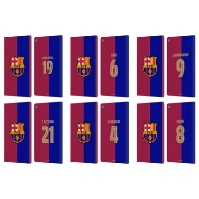OFFICIAL FC BARCELONA 2024/25 PLAYERS HOME KIT LEATHER BOOK CASE FOR AMAZON FIRE - Image 1 of 4