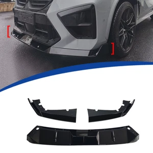 BLACK Front Bumper Spoiler Lip Splitter For BMW X5M F95 X6M F96 2024-2025 2026 - Picture 1 of 11