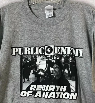 PUBLIC ENEMY T-Shirt Rebirth Of A Nation Promo Tee Sz XL Rap Hip Hop Music Y2K - Image 1 of 4