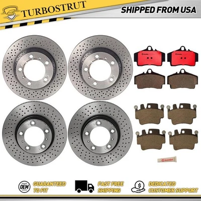Kit de pastillas de rotores de freno delanteros traseros Brembo para Porsche Boxster 2000-2004 Foto 1 de 4