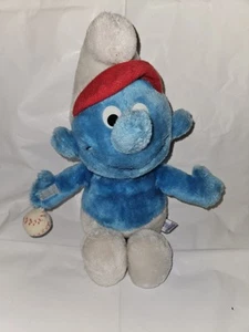 Smurf Plush Toy Peyo Wallace Berrie Blue and White Vintage W/ball 1982 - Picture 1 of 6
