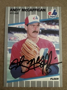 ANDY McGAFFIGAN 1989 Fleer #372 Autographed SIGNED Card MONTREAL EXPOS - Picture 1 of 2