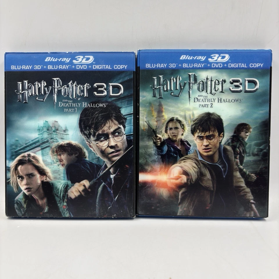 Harry Potter And The Deathly Hallows Blu-Ray 3D + DVD Part 1 &2 W/ 3D Slipcover - Image 1 of 4