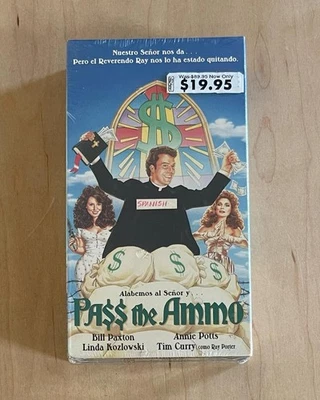 Heist Comedy Movie PASS THE AMMO (1987) Sealed VHS IVE Spanish Language Version - Image 1 of 4