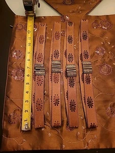 Brown Leather Western Cowboy Hat Band w/ clip #169 - Picture 1 of 8
