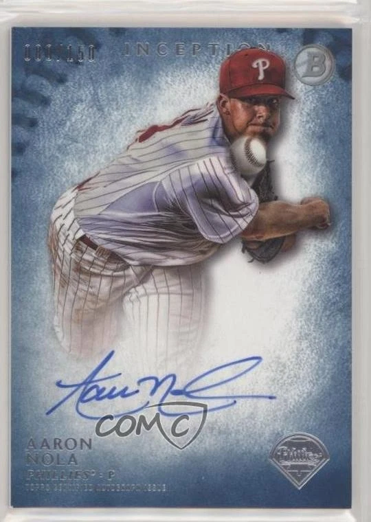 2015 Bowman Inception Prospect Auto Blue /150 Aaron Nola #PA-AN Auto - Image 1 of 2
