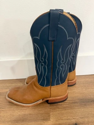 Botas de Vaquero Anderson Bean Bronceadas/Marinas Hechas a Mano 9.5D EE. UU. - Ligeramente Usadas Foto 1 de 4