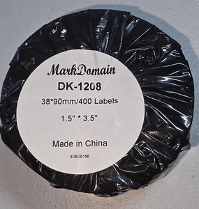 1-Rolle Mark Domain DK-1208 38*90mm/400 Etiketten 1,5" * 3,5" - Bild 1 von 2