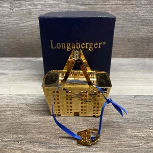 Longaberger 24KT Gold Finish 3D Home Office Korb Weihnachtsschmuck - Bild 1 von 5