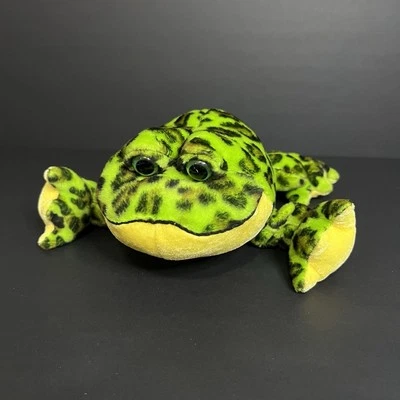 NO CODE Ganz Webkinz Lil'Kinz Bullfrog Stuffed Animal Plush Green Black Spots - Image 1 of 4