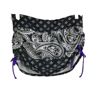 Athleta Bikini Bottom Womens Sz S Black Paisley Pull On Ruched Swimwear - Picture 1 of 10