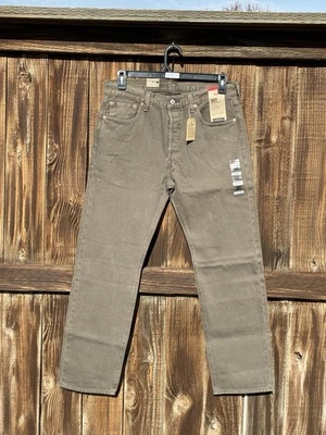 Jeans Levis 501 Para Hombre 33 X 30 Marrón Calce Original Pierna Recta Botón Mosca-Nuevo Foto 1 de 4