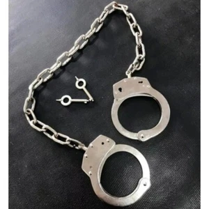 Legcuffs Steel Double Lock Two Keys Police Security Fantasy Fetish BDSM Footcuff - Picture 1 of 5