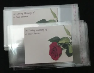 10 Florist Message Cards Partner Gift Tags 10 Cellophane Envelopes Sympathy - Picture 1 of 1