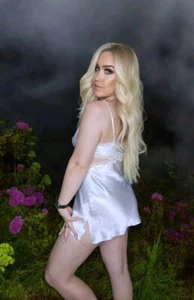 Victoria's Secret Satin Slip Nightie Lace Cut Out Off White Sexy Lingerie Night - Picture 1 of 10