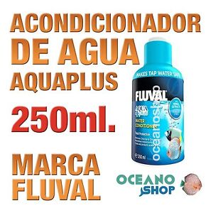 Acondicionador de Agua Aquaplus Fluval - 250ml gran calidad acuario gambario