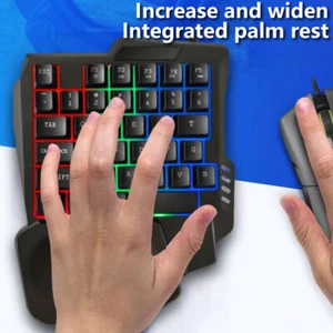 RGB-Gaming-Tastaturen Einhand-Mini-USB-Ultra-Slim-Kabel-Einhand-Tastaturen - Bild 1 von 14