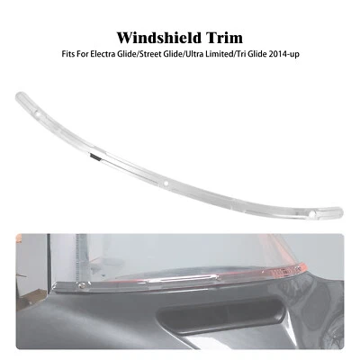 Chrome Cut Reised Windshield Trim For Harley Touring Electra Street Glide 14-25 - Image 1 of 4