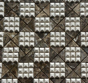 Art Mosaikelement 26x26CM Marmor-Mosaik " Sombre Emperador " Naturestone Carreau - Picture 1 of 1