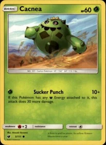 2x (SM04-005 PARALLEL FOIL) Cacnea (C) Pokemon SM Crimson Invasion Card # 5 - Picture 1 of 1