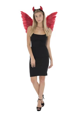 Костюм унисекс Zac's Alter Ego® с дьявольскими рогами и большими перьями и крыльями - Изображение 1 из 4