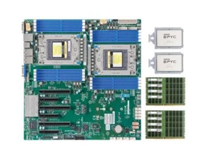 Supermirco H12DSI-NT6 Motherbaord + 2x AMD EPYC 7T83 CPU + 512GB 3200MHz RAM - Picture 1 of 4
