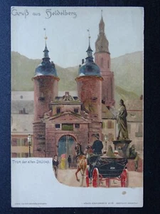 Germany GRUB AUS HEIDELBERG - THOR DER ALTEN BRÜCKE c1905 Lithograph UB Postcard - Picture 1 of 2