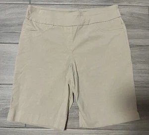 Ruby Rd Women’s Beige Wide Waistband Slimming Contour Bermuda Short, Size 18 - Picture 1 of 6