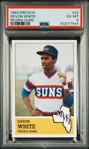 1983 Fritsch Devon White Peoria Suns Rookie RC 22 Minor League PSA 6 Pop 1 - Bild 1 von 2