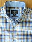 FYNCH-HATTON Mens Shirt Checked Button Down Collar 100% Supersoft Cotton MED 42"