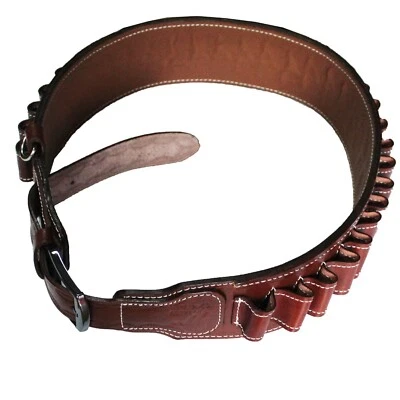 Bandolera Escopeta Calibre 12/16/20 Cartuchos Cinturón Cuero Real Soporte Munición Foto 1 de 4