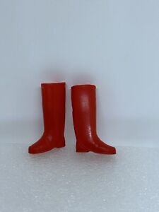 Vintage Francie Polka Dots N’ Raindrops #1255 Red Rubber Rain Boots Mattel 1966