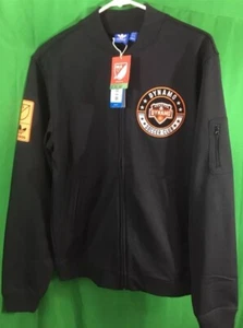 RARE NWT ADIDAS MLS HOUSTON DYNAMO ORIGINALS TRACK TOP FULL ZIP JACKET M BLACK - Picture 1 of 4