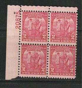 U.S. 1932 Arbor Day 2 cent PLATE BLOCK Scott # 717 Mint MNH @ ***See Pic*** - Picture 1 of 1
