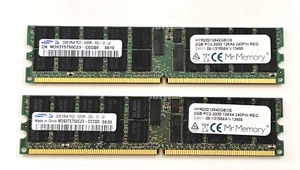 SAMSUNG x2 2GB 2Rx4 PC2-3200R-333-12-J3 M393T5750CZ3-CCCQ0 SERVER MEMORY RAM SET - Picture 1 of 1